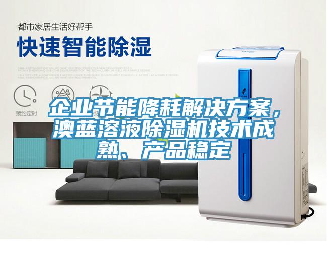 企業(yè)節(jié)能降耗解決方案，澳藍溶液除濕機技術成熟、產品穩(wěn)定