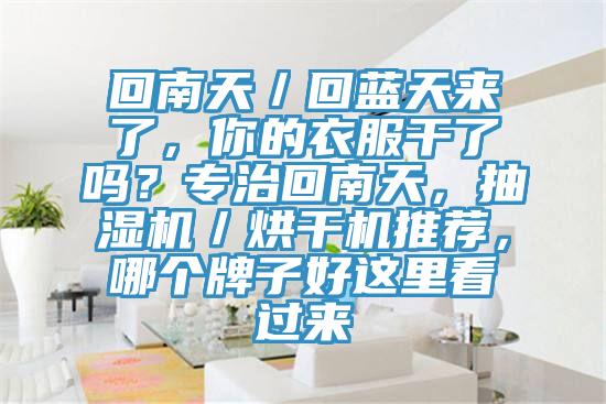 回南天／回藍(lán)天來(lái)了，你的衣服干了嗎？專(zhuān)治回南天，抽濕機(jī)／烘干機(jī)推薦，哪個(gè)牌子好這里看過(guò)來(lái)