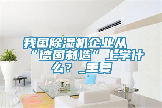 我國(guó)除濕機(jī)企業(yè)從“德國(guó)制造”上學(xué)什么？_重復(fù)